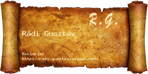 Rádi Gusztáv névjegykártya